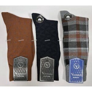 NEW Vannucci Men's 3 Pair Crew Socks